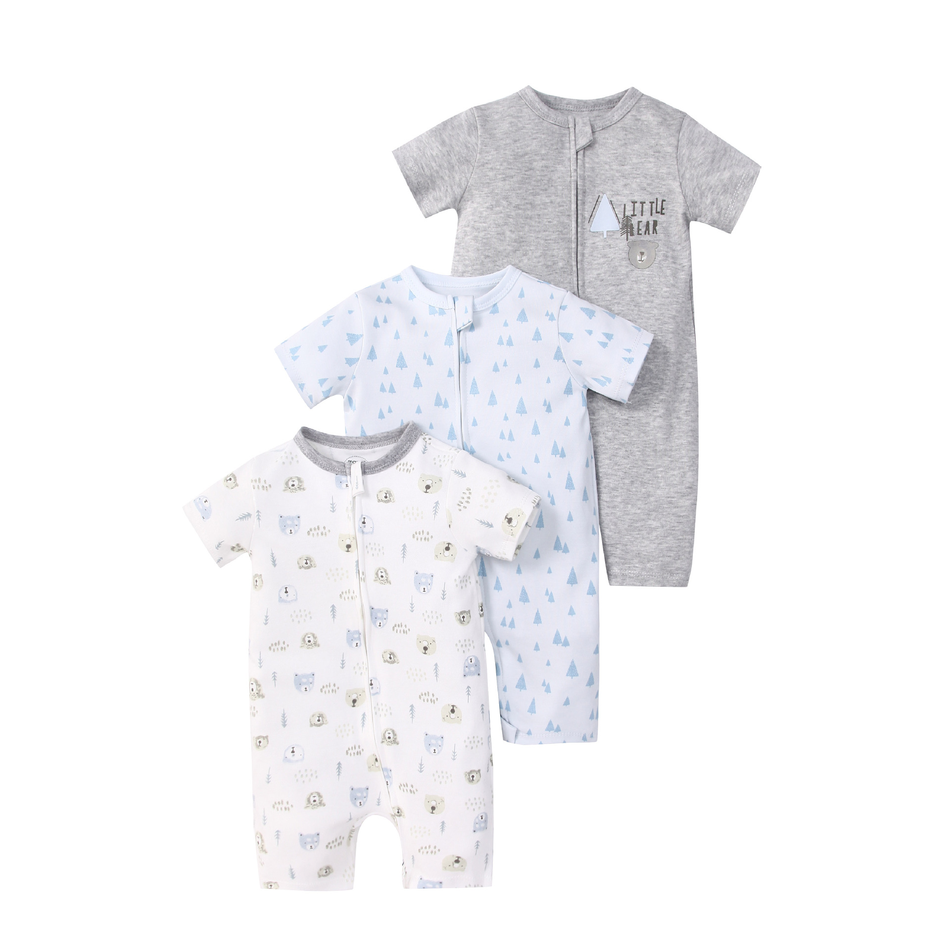 Picture of Foreign trade children's clothing summer baby jumpsuit short sleeve double zipper climbing clothing newborn baby gift box for cross-border