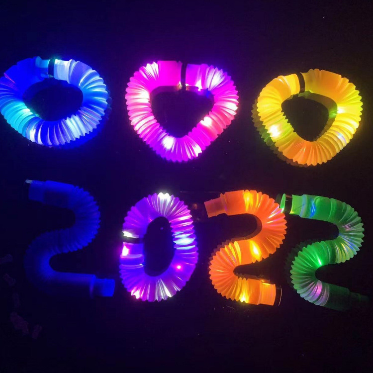 Picture of Amazon new led flash telescopic tube decompression decompression light emitting toy tube pop tube wholesale