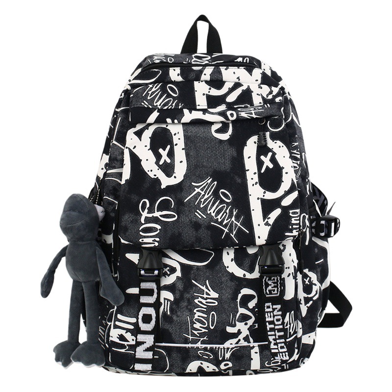 Autumn 2022 New Fashion Schoolbag Female Personalized Camouflage Graffiti Couple Backpack Large Capacity Student Backpack for Men