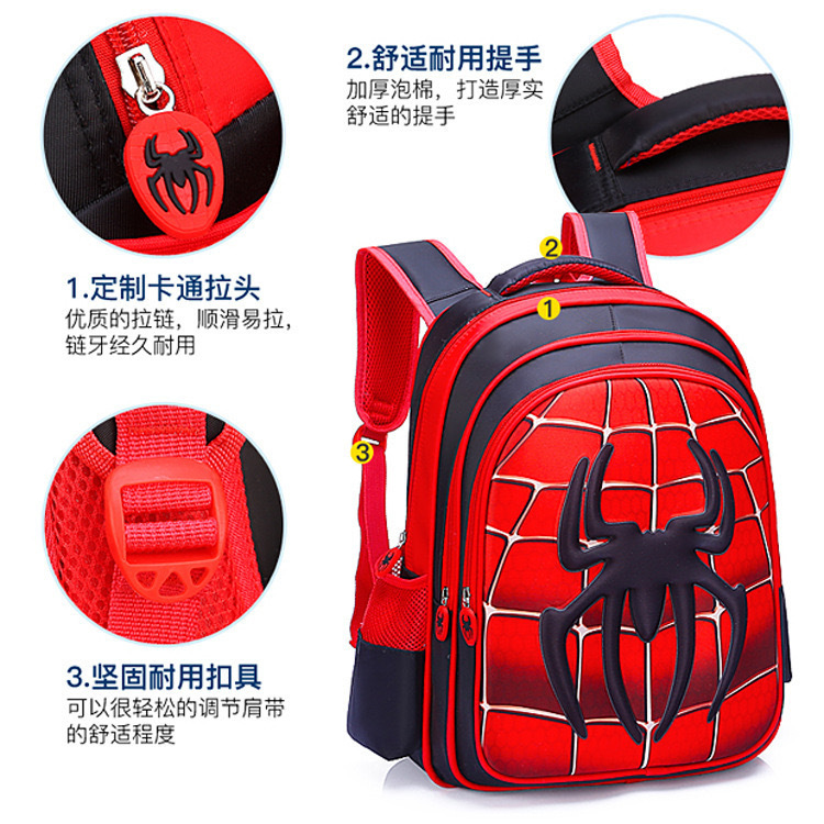 Picture of Elementary School student Spider Batman schoolbag kindergarten middle class Grade One Two Three Boys children backpack handsome backpack