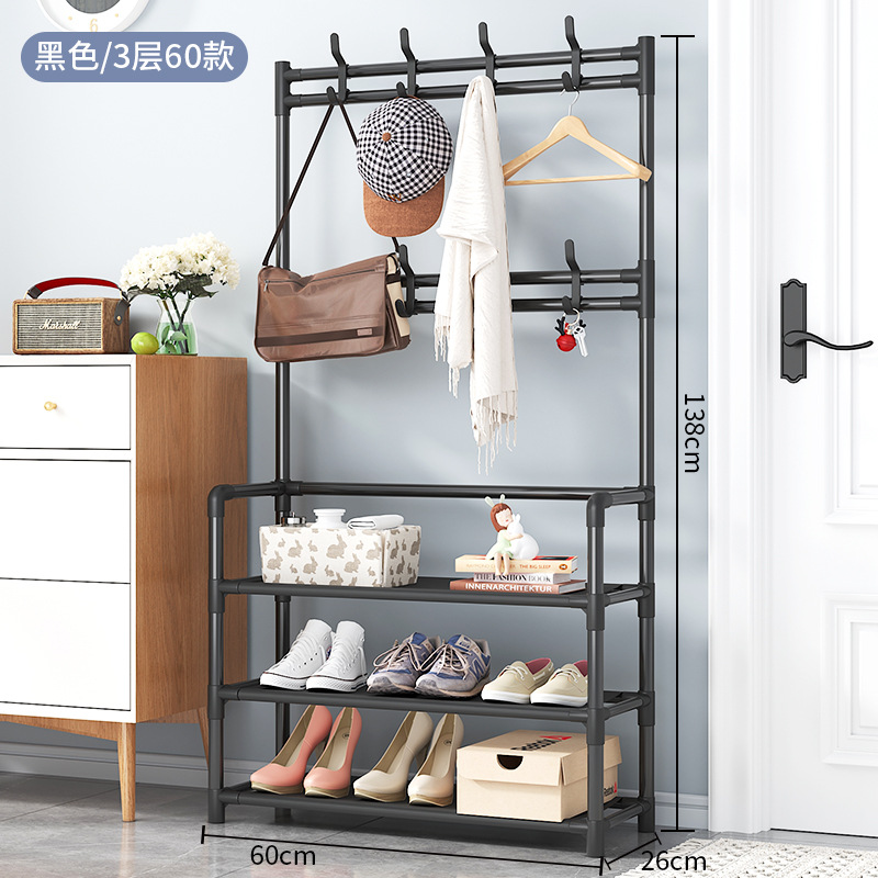 Picture of Coat Rack Bedroom Indoor Dormitory Clothes Rack Household Simple Storage Rack Simple Floor-Standing Multi-Functional Combination Shoe Rack