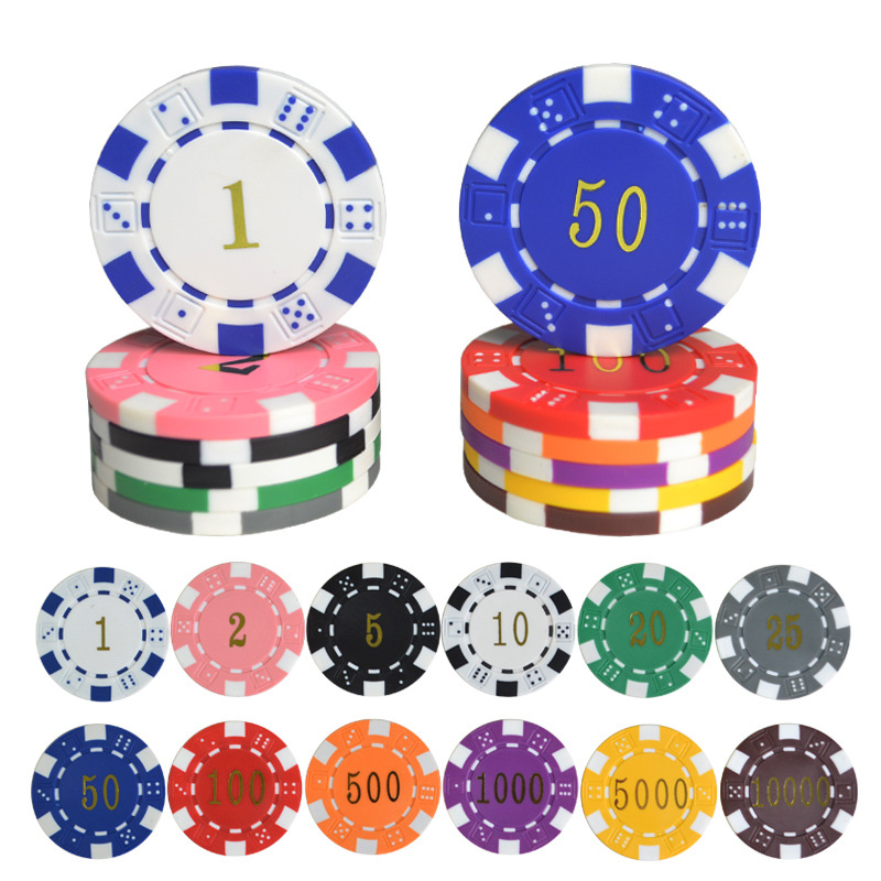 Picture of 11.5g ABS gilded poker flower noodles Texas Hold'em blackjack plastic chip coin chips aluminum box set