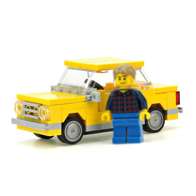 Small Particle Building Blocks MOC Car Assembled Fiat 124 VAZ-2101 Compatible with Lego 23009 Toys