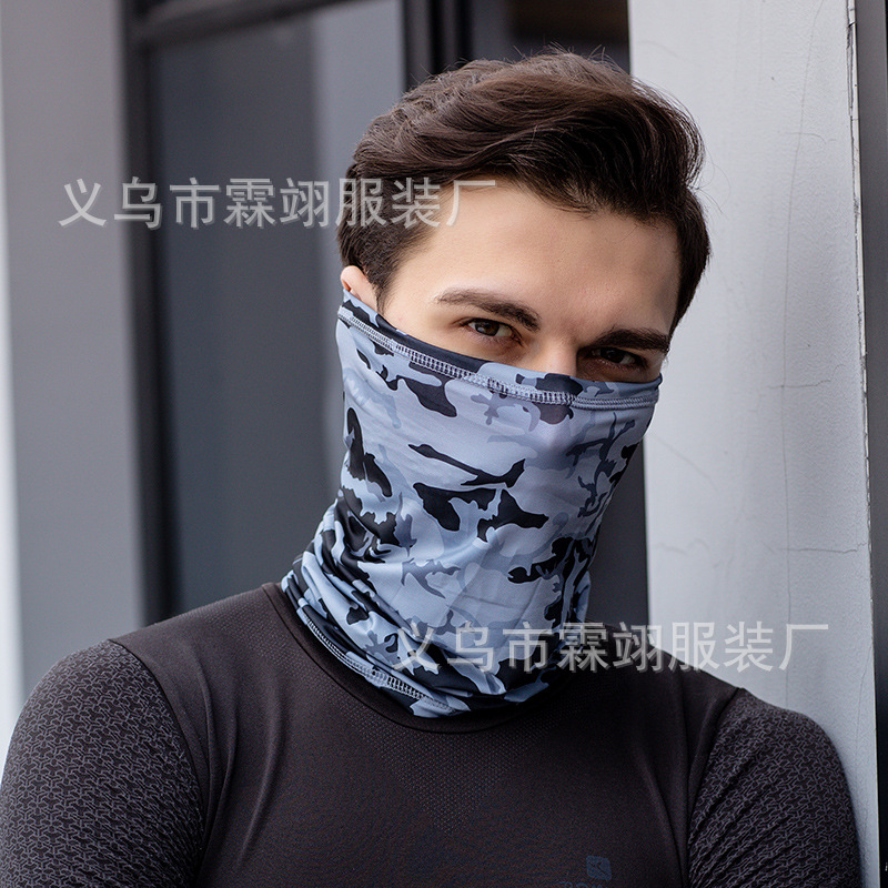 Picture of Sunscreen Mask Ice Silk Scarf Set Men's Headband Neck Protection Neck Summer Fishing Magic Riding Face Face Face Thin
