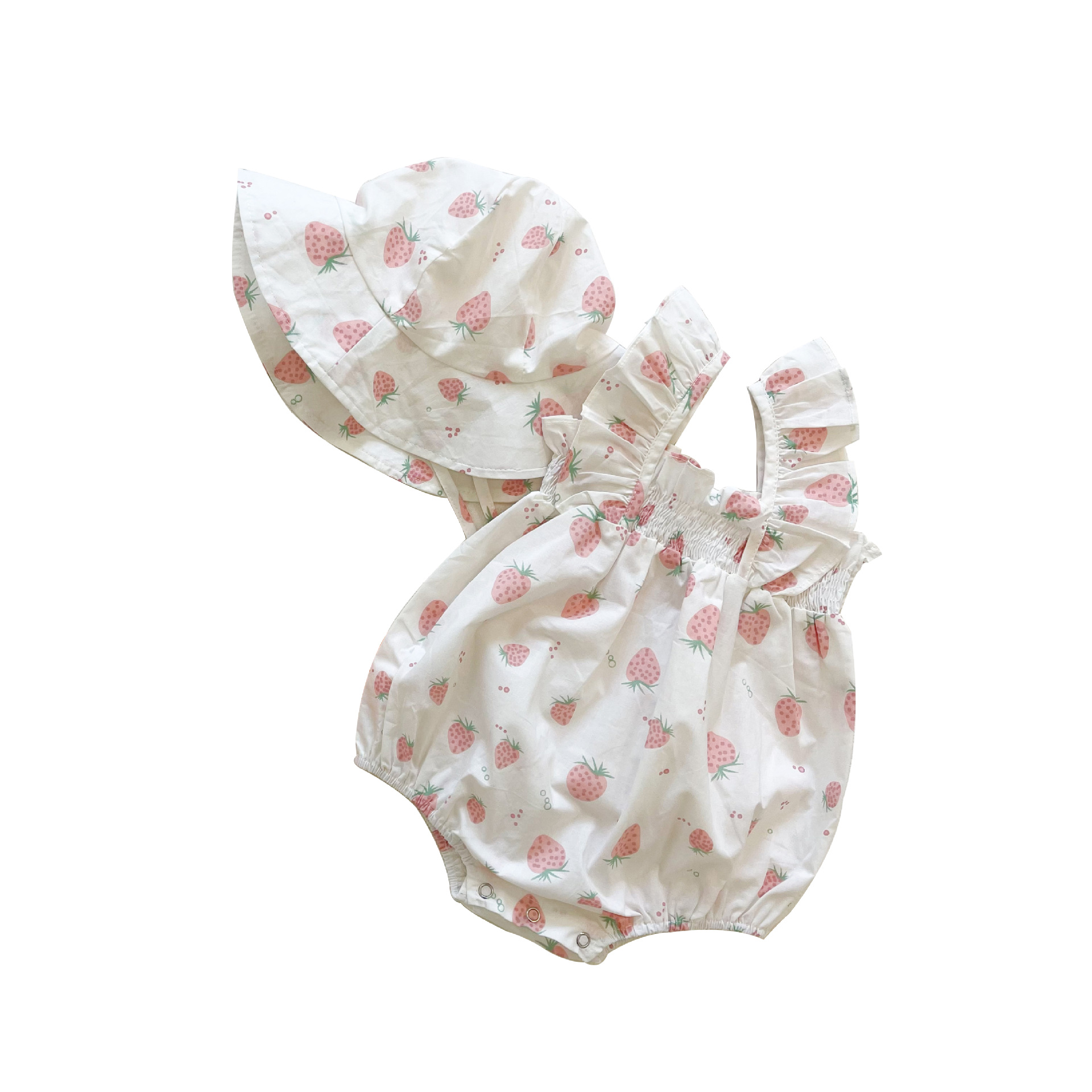 Picture of Ins2025 Baby Girl Summer Baby Jumpsuit Small Fresh Sling Bag Fart Clothing Outing Triangle Crawl Suit
