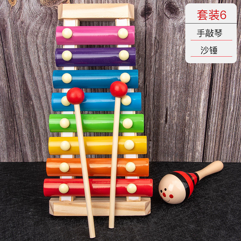 Picture of Percussion Musical Instruments Infants 0-1-2 Years Old Music Enlightenment Wooden Eight-tone Accordion Educational Music Toys