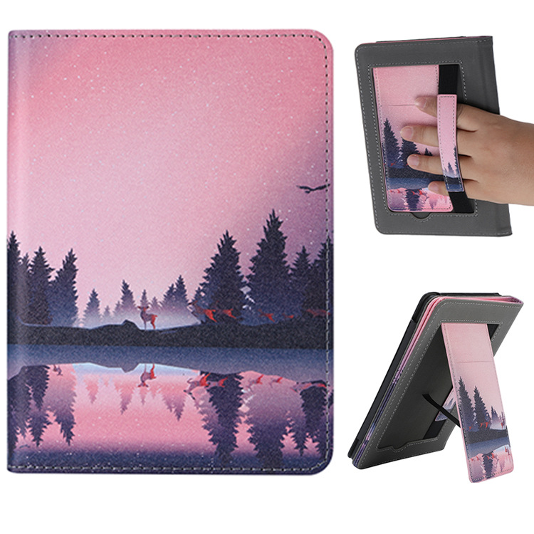 Picture of Suitable for kindle paperwhite1/2/3/4/5 generation protective case painted leather case hand support bracket