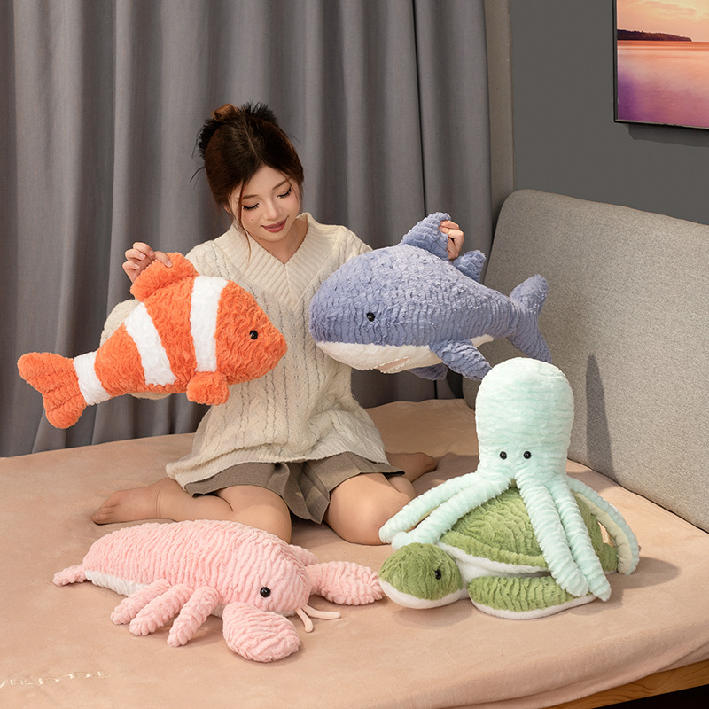 Picture of Creative Marine Animal Dolls for Kidsren, Plush Dolls, Cute Clown Fish, Sharks, Dolphins, Octopus, Turtles, Gifts for Women