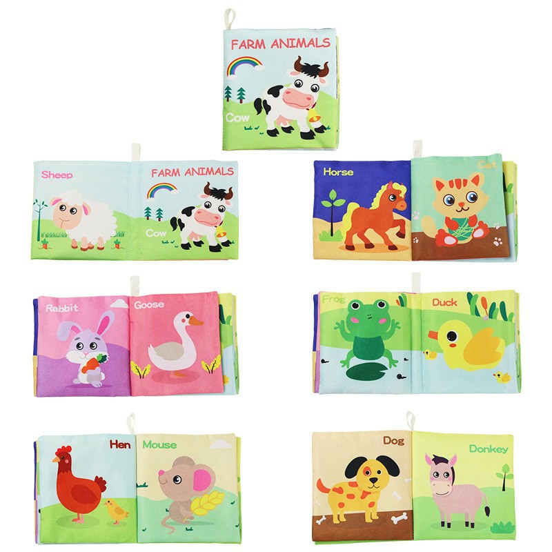 Picture of 34 cross-border newborn early education Enlightenment baby baby cloth book ringing paper BB whistle tear not to rot three-dimensional cloth book