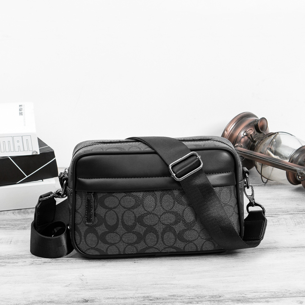 Cross-Border 2023 New K-Style Multi-Functional Men's Printed Shoulder Messenger Bag Casual Versatile Crossbody Workwear Men's Bag