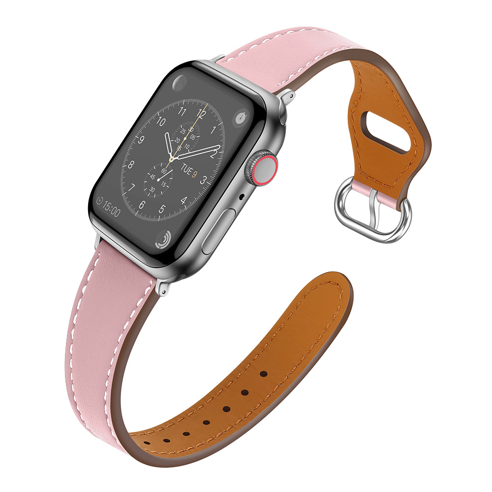 Picture of Suitable for Apple Strap Genuine Leather New Small Man Waist Top Layer Genuine Leather Strap iwatch7 Representative Strap Genuine Leather Women's Style