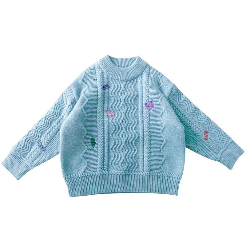 Picture of Girls' Autumn Sweater New Western Style Big Children's Pullover Sweater Children's Early Autumn Knitted Shirt Girls' Spring and Autumn Top