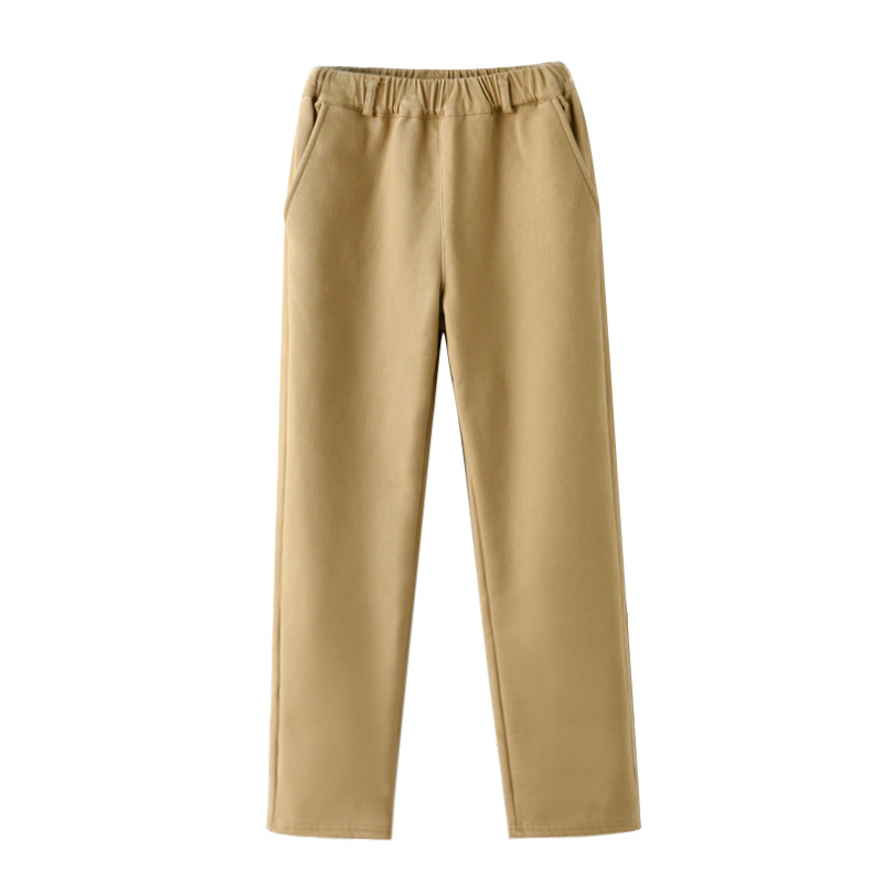 Picture of Children's khaki School Pants Boys and Girls Winter fleece-lined Thickened Warm Pupil School Pants navy blue