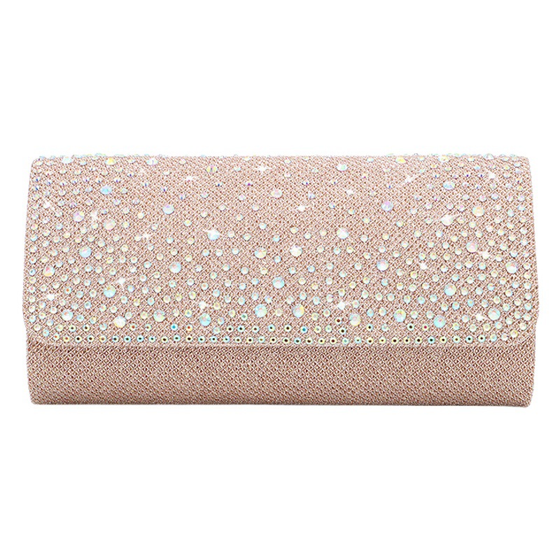 Henglida Factory Straight Arch Summer European and American Cross-Border Flash Material Hot Diamond Evening Bag Bridal Bag Evening Dress Bag Clutch Bag