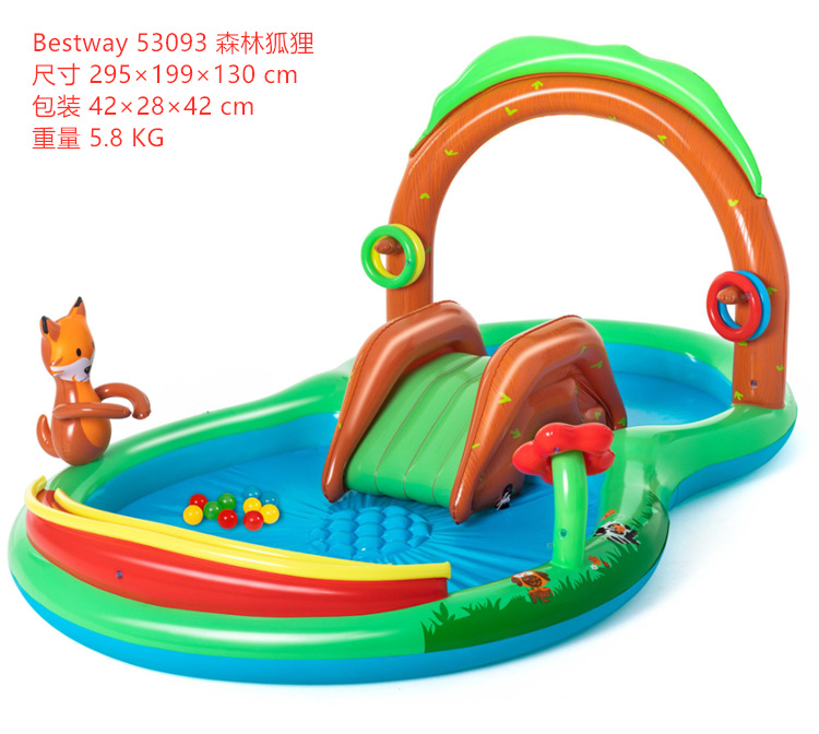 Picture of Children's slide pool sunshade swimming pool alligator fountain mushroom water inflatable play house baby ball pool