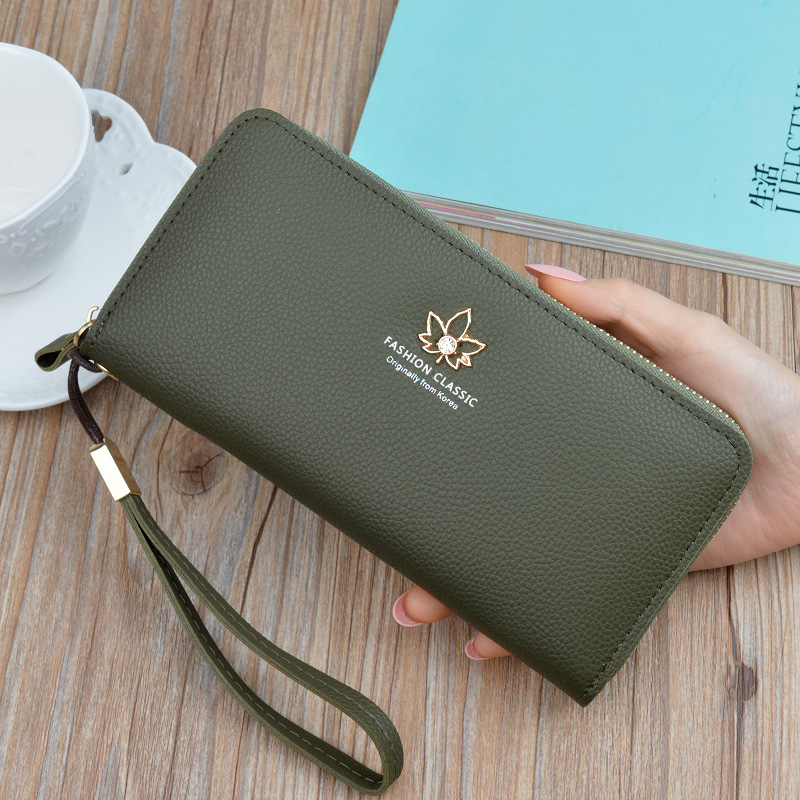 Picture of New Women's Wallet Women's Long Zipper Clutch Bag Women's Fashionable Simple Large Capacity Litchi Pattern Wallet Phone Bag