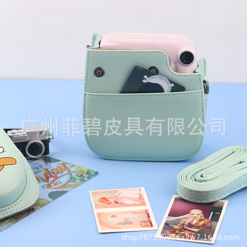 Picture of Angry Duckling Camera Bag Universal mini8/9 mini11 PU Camera Bag Solid Color Cartoon Camera Storage Bag