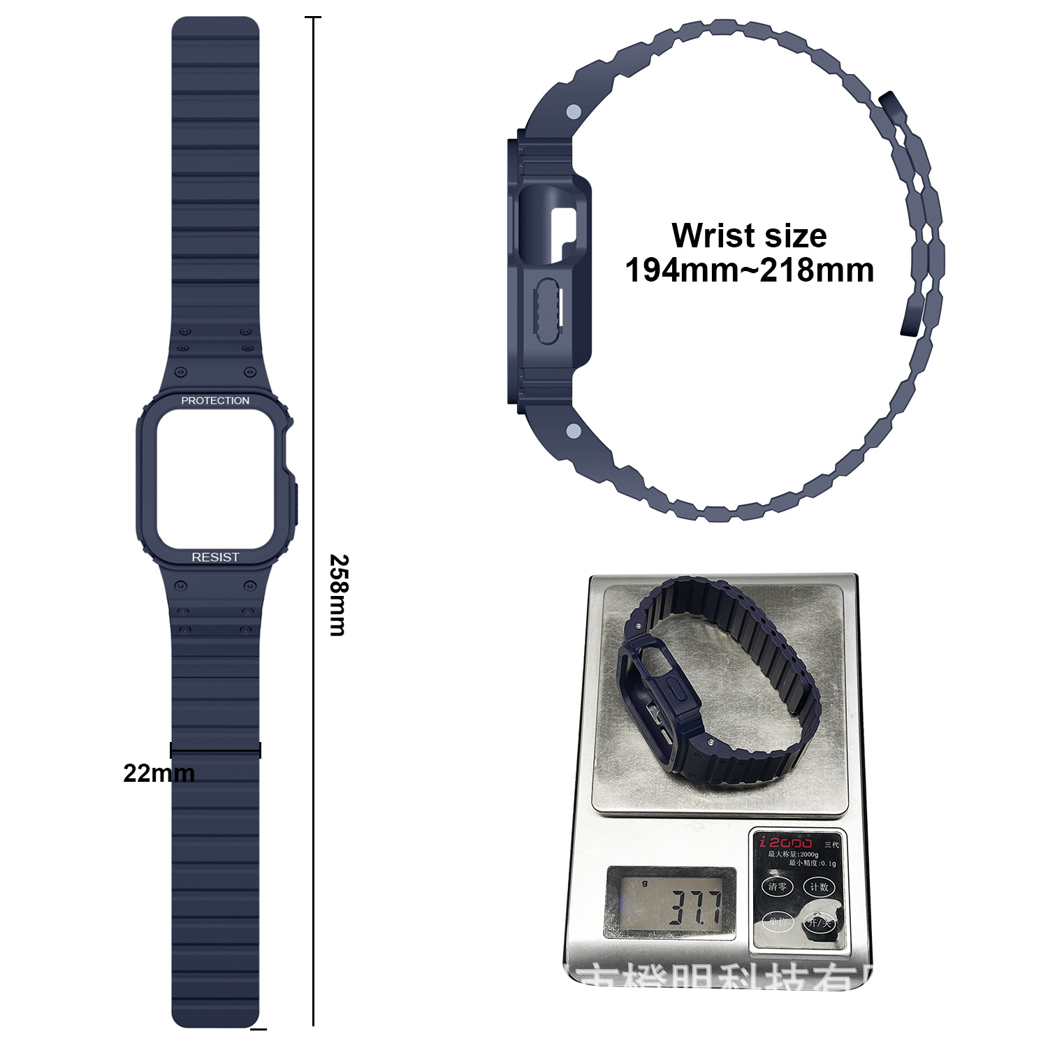 Picture of for applewatch apple strap iwatch9-10 generation silicone integrated protective case watch strap accessories