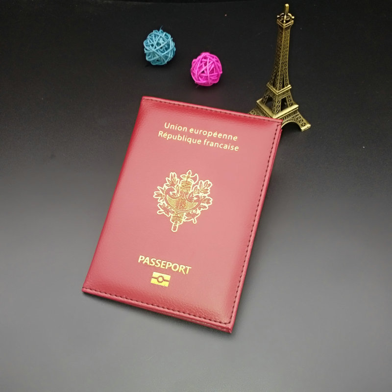 Picture of French Passbook Holder PU Material Open Double Folding ID Holder Passbook Holder Multiple Colors
