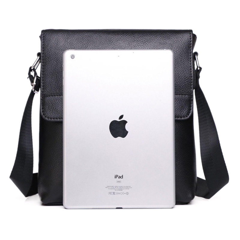 Men's Shoulder Bag Genuine Leather Bag Casual Cowhide Bag Cover Vertical Korean Style Business Cross-Body Bag Computer Bag Manufacturer Wholesale
