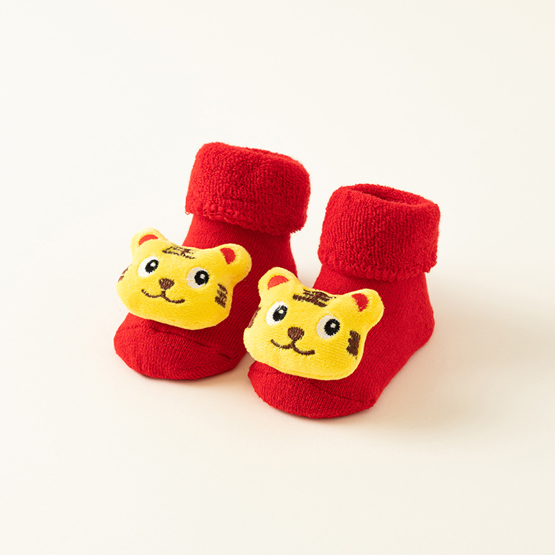 Picture of Newborn baby baby terry socks autumn and winter thick non-slip Christmas socks toddler red floor socks wholesale