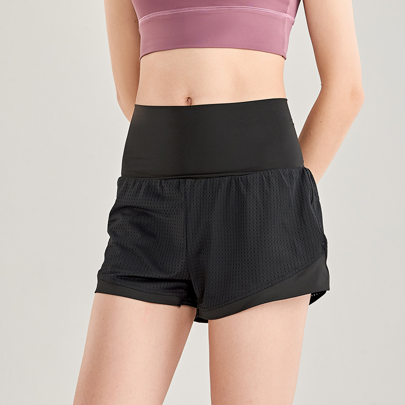 Picture of Summer Fake Two-piece Sports Shorts Women's Loose Quick-drying Running Fitness Pants Anti-light High Waist Yoga Pants Cross-Border