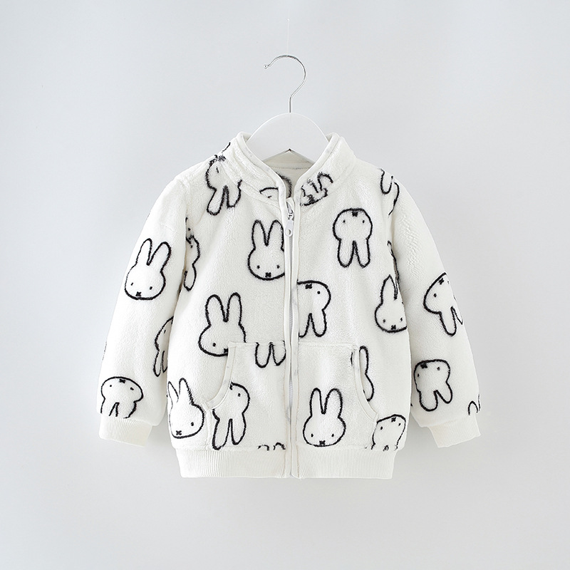 Picture of Children's coat spring and autumn flannel baby coat girls boys cardigan sweater baby coat a generation of hair