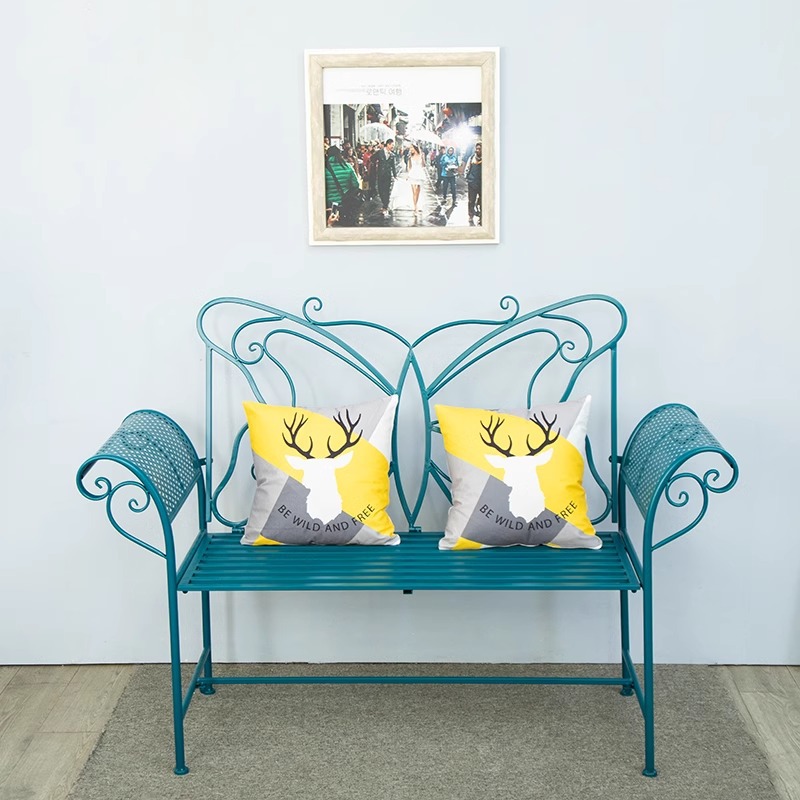 Picture of Cross-border Outdoor Balcony Bench Double Chair Park Chair Iron Sofa Chair Indoor Bench Outdoor Leisure Butterfly Chair