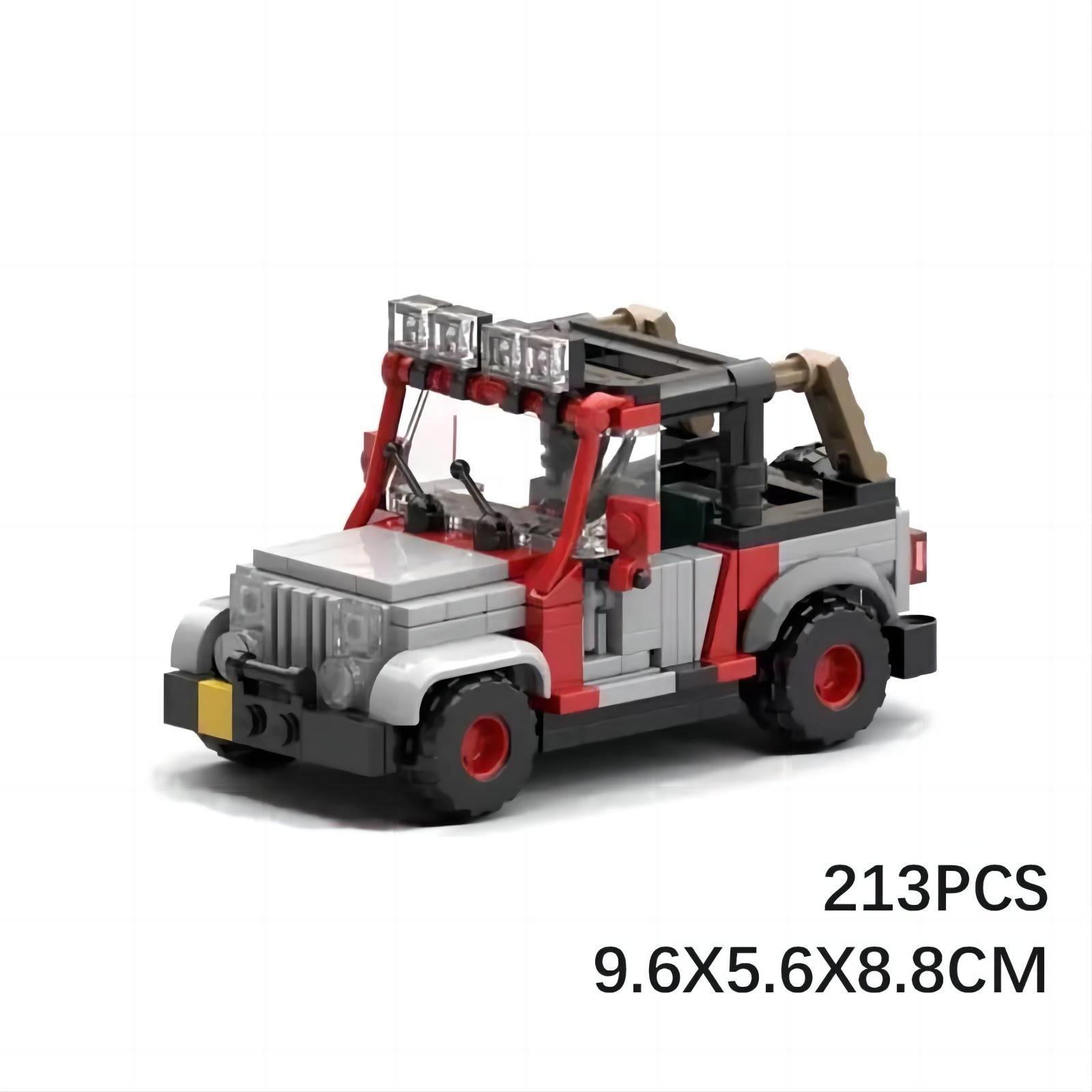 Picture of MOC Compatible Lego Small Particles Patchwork Toy Car Jurassic Park Jeep Sightseeing Car 25926