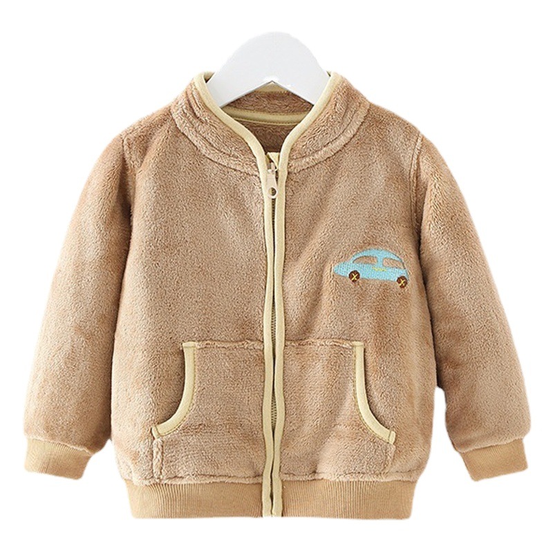Children's coat spring and autumn flannel baby coat girls boys cardigan sweater baby coat a generation of hair