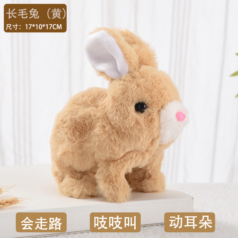 Picture of Plush Electric White Rabbit Simulation Pet Can Walk, Call, Move Mouth, Shake Ears Angora Rabbit Pet Toy