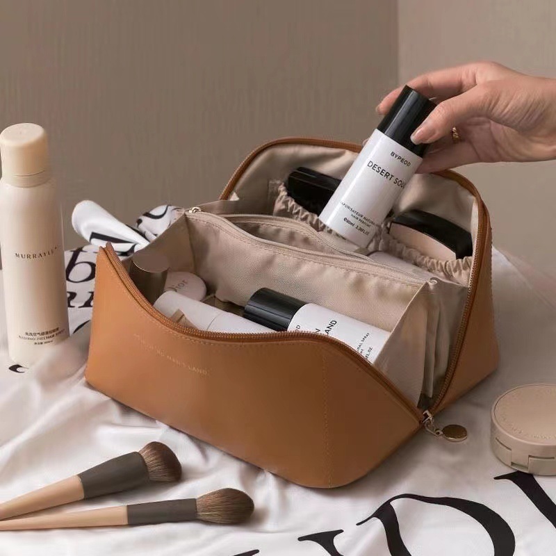 Picture of Portable Pillow Cosmetic Bag ins Advanced Sense Internet Popular pu Cosmetic Bag Travel Storage Bag Large Capacity Women's Wash Bag