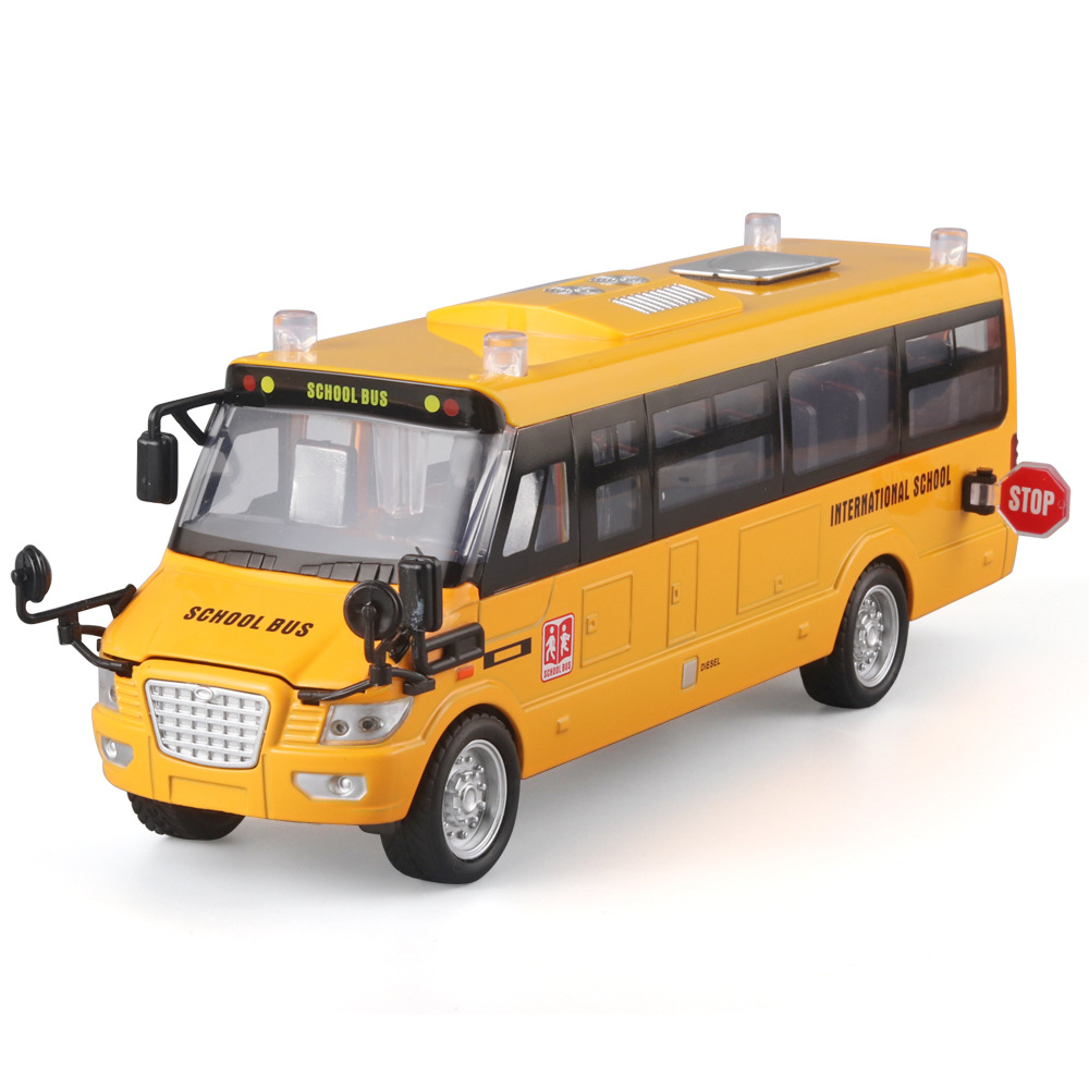 Picture of Large Alloy American School Bus, Bus, 5-Open Design, Light and Sound, Kidsren's Bus Toy, Large Size