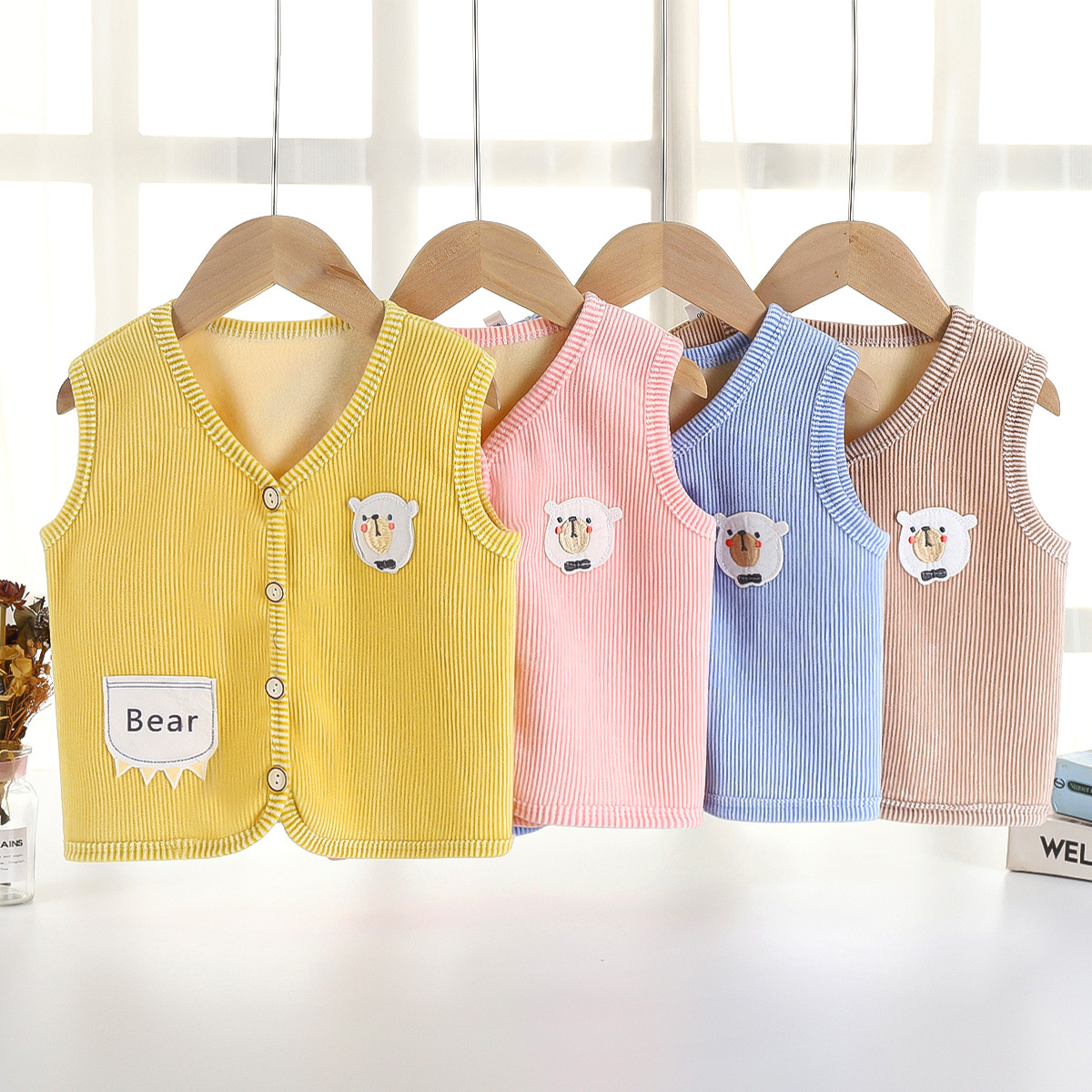 Picture of Baby's Vest Spring and Autumn Outfit Children's Double-Sided Top Boys' Newborn Vest Baby's Waistcoat Girls' Fashionable Style
