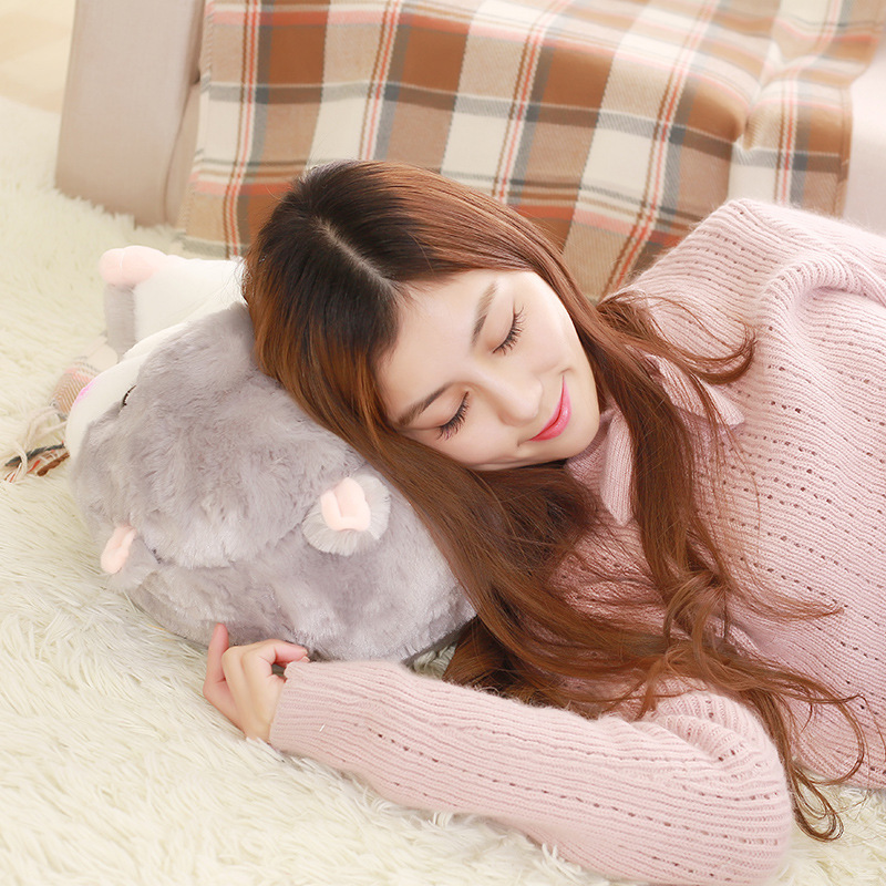 Picture of Hamster Cartoon Pillow Blanket Car Pillow Quilt Dual-purpose Cushion Quilt Large Air-conditioning Quilt Pillow Coral Fleece Blanket