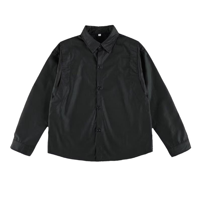 Picture of 2023 new medium and large children's long sleeve new fashion elegant shirt summer popular men's artistic solid color children's clothing