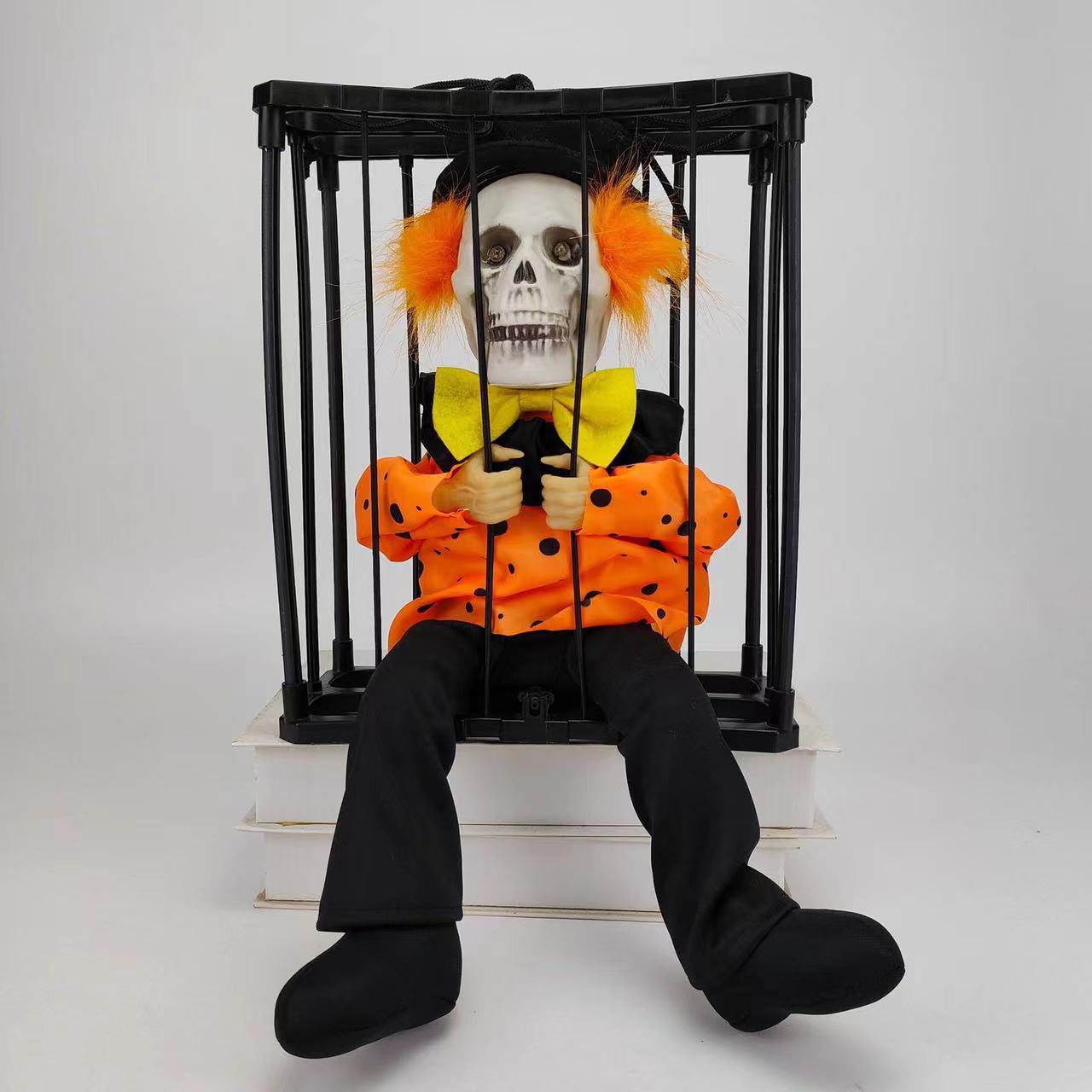 Picture of Halloween bewitched the whole person toy Cage Ghost Cage Ghost Luminous Ghost called Voice Control hanging ghost Halloween day decoration Road