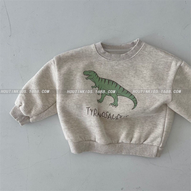 Picture of Ins K-Style of Men's and Women's Baby Winter Clothing New Tops Kidsren's Korean Cute Dinosaur Fleece Soft Pullover Sweatshirt