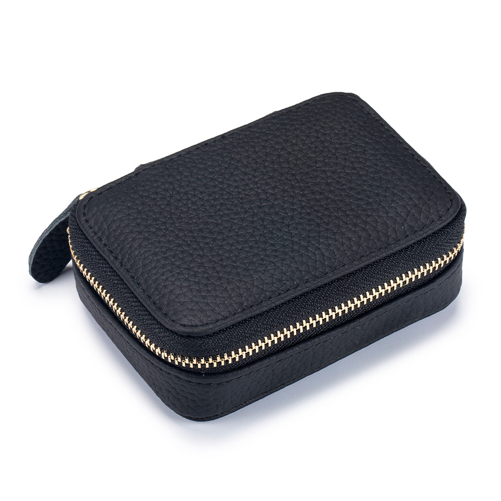 Picture of 2024 Genuine Leather Mini Portable Lipstick Bag with Mirror First Layer Cowhide Storage Bag Coin Coin Headphone Bag for Women
