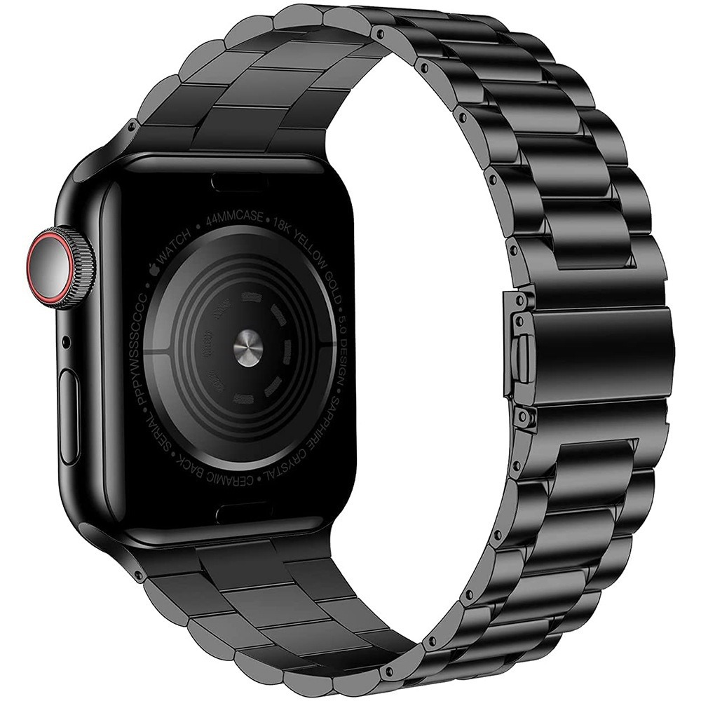 Picture of Suitable for Apple Watch S10 Stainless Steel Thin Metal Three-Bead Integrated Strap