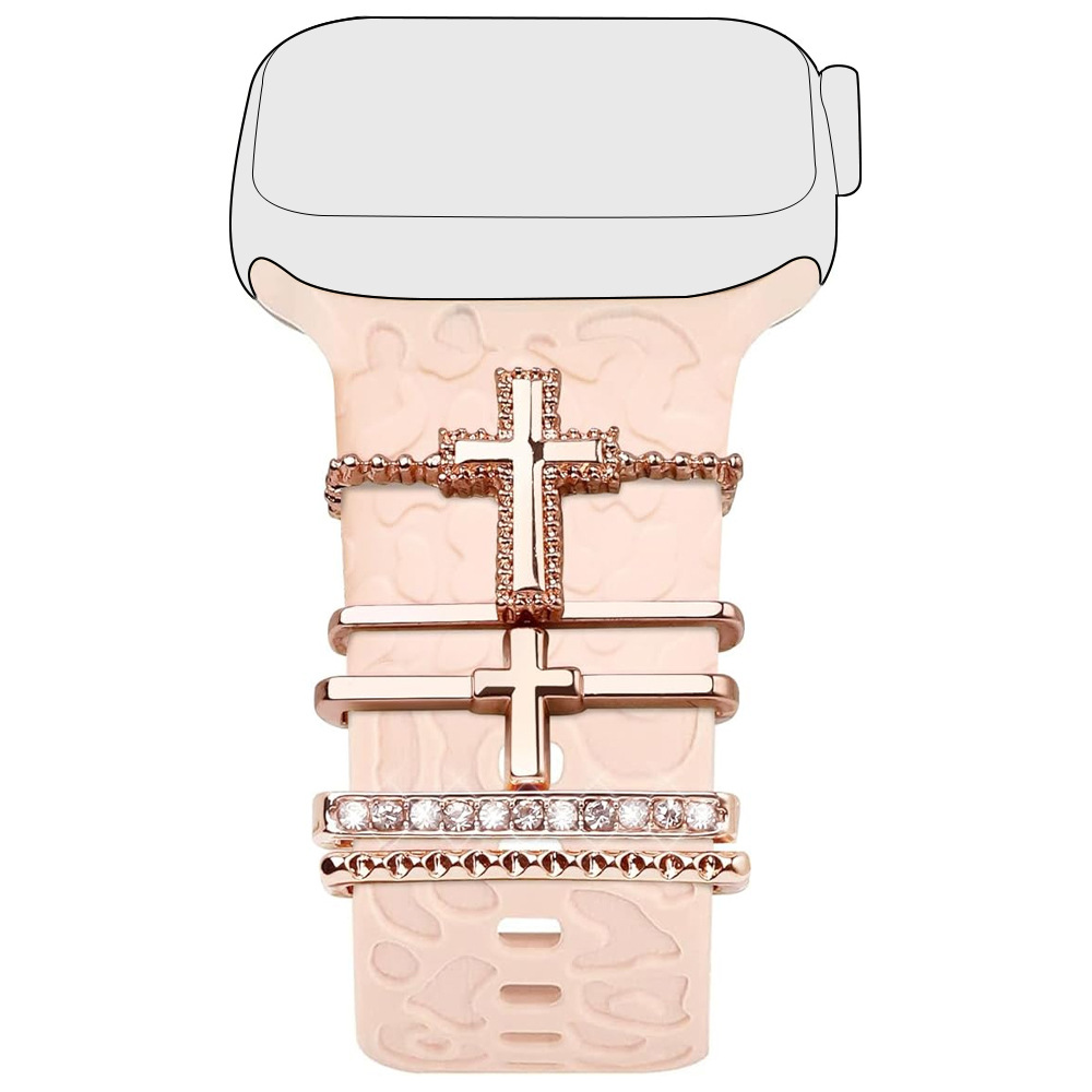 Picture of Apple Watch Watch Universal Silicone Strap Cross Decorative Ring for Apple Watch