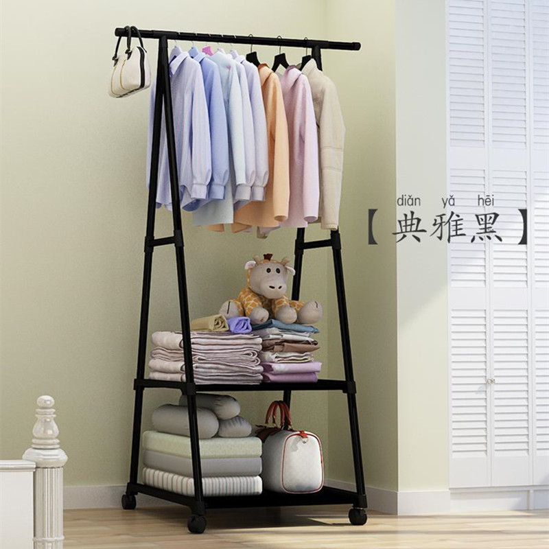 Picture of Coat Rack Triangle Coat Rack Floor Wheeled Mobile Multi-Layer Storage Rack Simple Modern Hanger Drying Rack