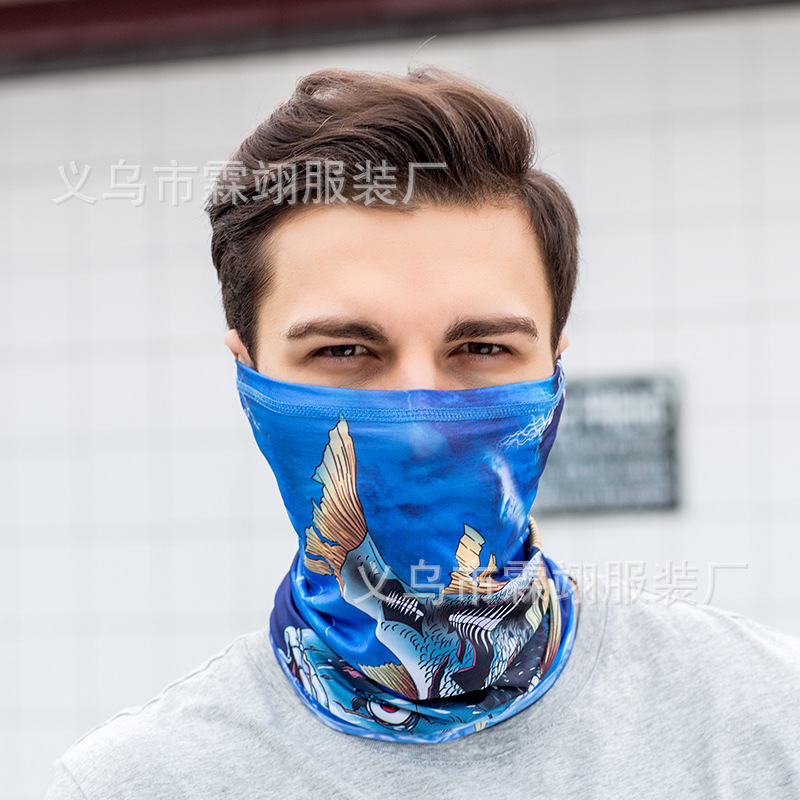 Picture of Sunscreen Mask Ice Silk Scarf Set Men's Headband Neck Protection Neck Summer Fishing Magic Riding Face Face Face Thin