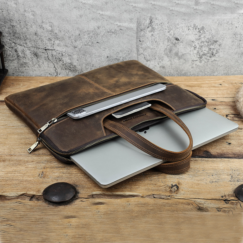 Picture of For Apple Laptop Case Crazy Horse Leather Macbook Pro15 Inch Zipper Laptop Case