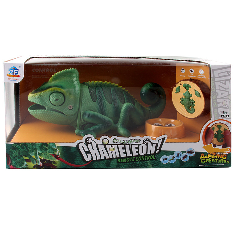 Picture of Electric Remote Control Light Crawling Chameleon Kidsren's New and Unique Funny Bug Catching Trick Chameleon Toy