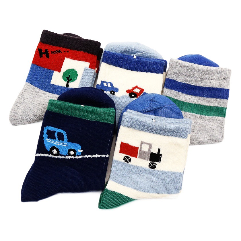 Six Finger mouse children's socks cartoon mid-calf sports pure combed cotton boys' socks 75 cotton class A student socks for 3-15 years old
