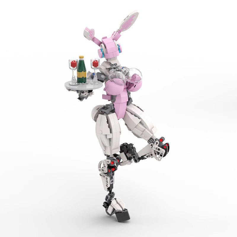 Moc Compatible Lego Bunny Angel Machine Woman-Shaped Mecha Mobile Suit Girl Robot Toy Building Blocks