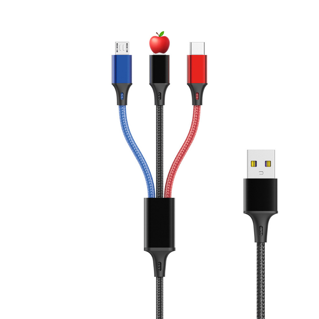 Picture of One drag three short 30cm data line short three-in-one mobile phone charging line fast charging line charging treasure dedicated