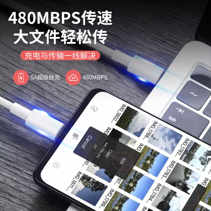 Picture of Pd Data Cable Tpyec Double-Ended 100W Fast Charging Cable Suitable for Tablet/Apple Iphone15 Charging Cable