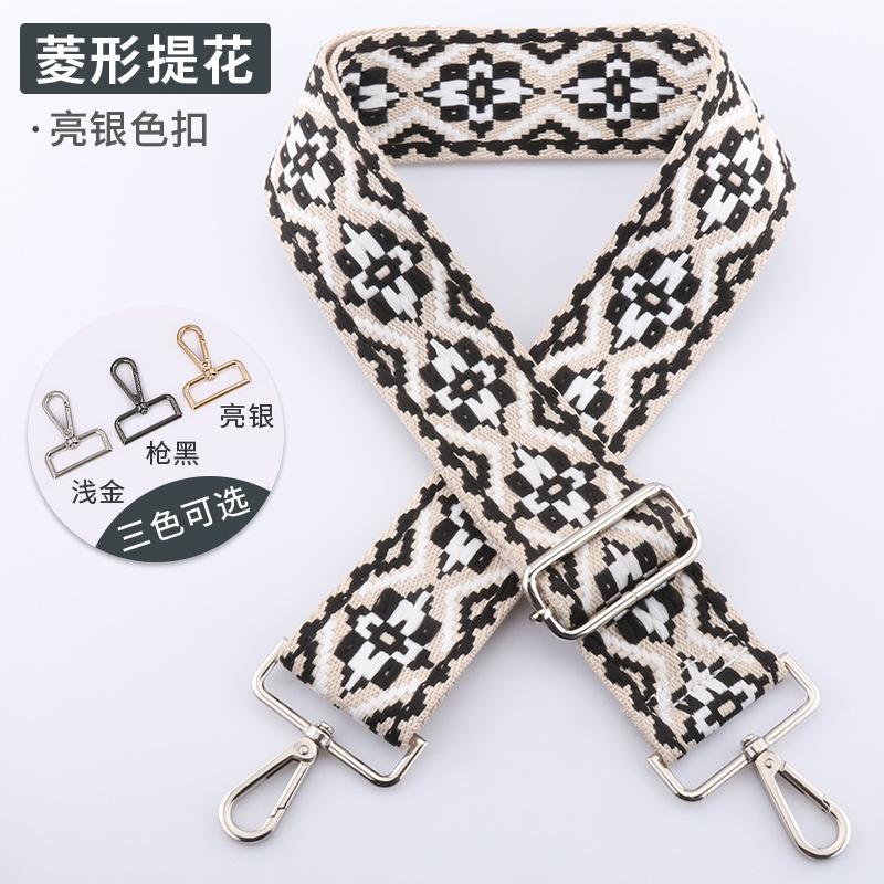 Picture of Cross-Border 5cm Wide Shoulder Strap Bag Strap Crossbody Adjustable Shoulder Strap New Diamond Jacquard Embroider Bag Shoulder Strap in Stock